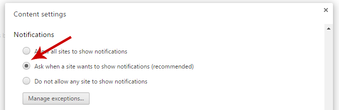 Disable Chrome Push Notification