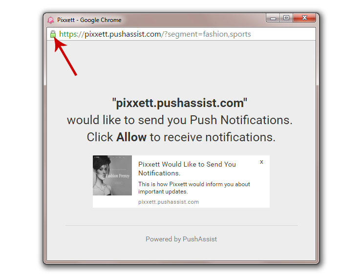 Enable Chrome Push Notification