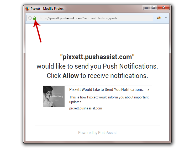 Enable Firefox Push Notification