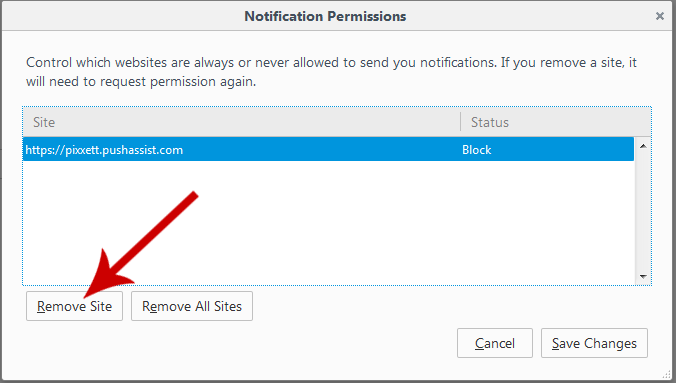 Enable Firefox Push Notification permission